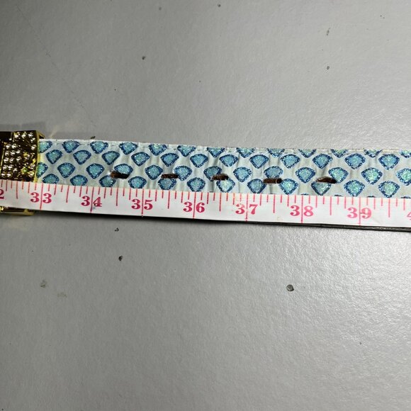 El General Leather Belt w/ Rhinestone Buckle & Blue Glitter Rhinestone Inlay main image 12